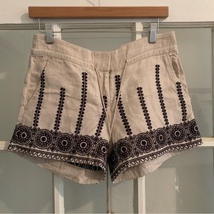 Loft linen embroidered shorts - size 0